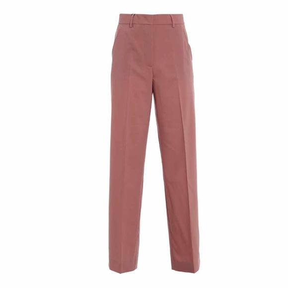 NWT Weekend Max Mara Size 2 Fauno 96% Wool Wide Leg Pants in Antique Rose pink - Picture 1 of 10